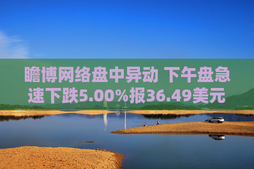 瞻博网络盘中异动 下午盘急速下跌5.00%报36.49美元