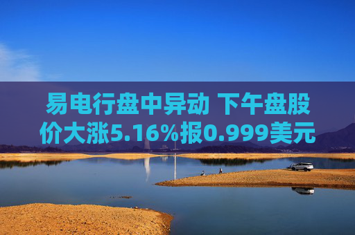 易电行盘中异动 下午盘股价大涨5.16%报0.999美元