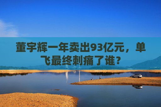 董宇辉一年卖出93亿元，单飞最终刺痛了谁？