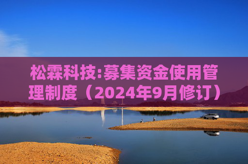 松霖科技:募集资金使用管理制度（2024年9月修订）