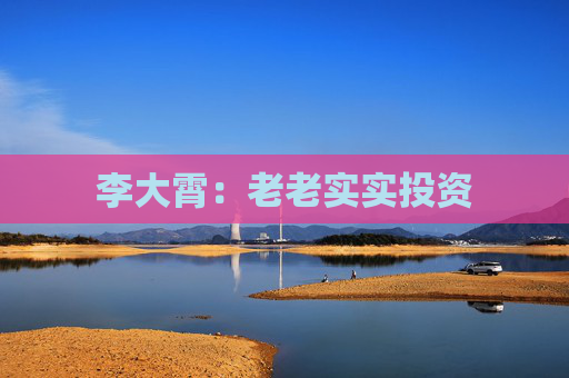 李大霄：老老实实投资